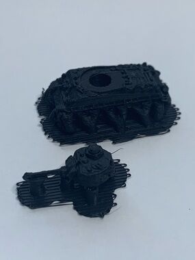 M4a5 hvss 105 Black 3D Printed Tank Model - Miniature Parts